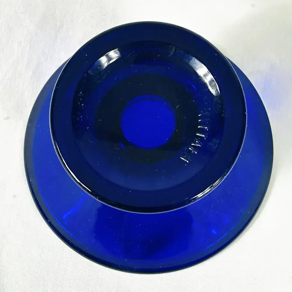 Pair of iittala Kartio Cobalt Blue Candle Holders Finland in Original Box - Picture 5 of 8